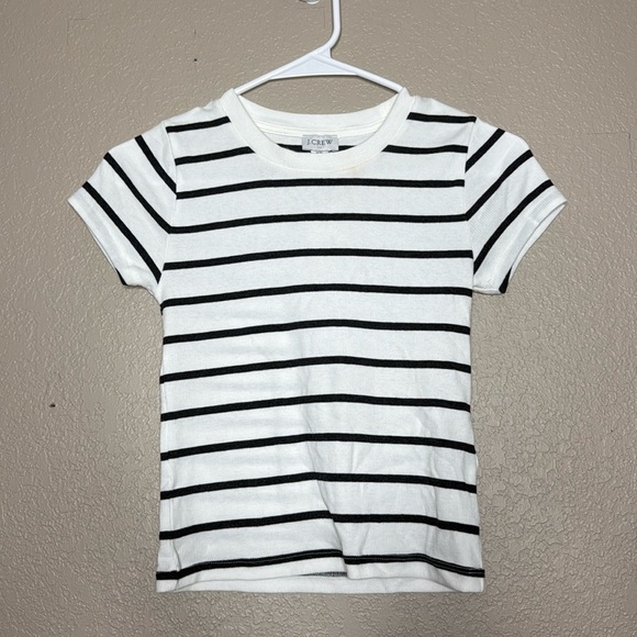 J. Crew Factory Striped Cropped Ribbed Tee - Picture 2 of 8